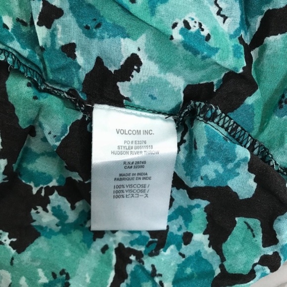 NWT VOLCOM Mixed Media Print Kimono Swim Coverup Sz XS - Picture 7 of 8